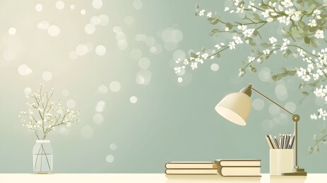 书房角落的柔和灯光