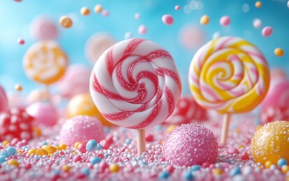 多彩缤纷的各式美味糖果