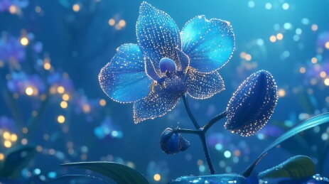 蓝色星光兰花之夜