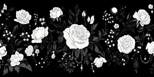 黑色典雅花纹图案