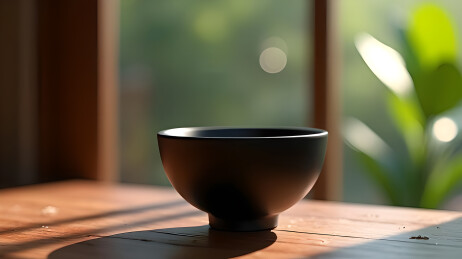 茶道一杯热腾腾的茶插画