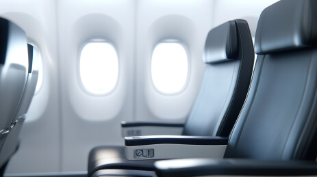 民用航空客机内部的一排座位