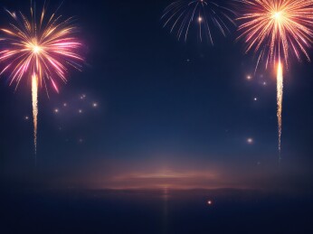 春节烟花插画背景