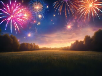 春节烟花插画背景