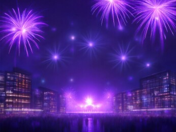 春节烟花插画背景