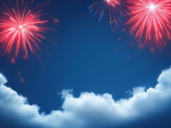 春节烟花插画背景