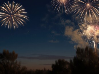 春节烟花插画背景