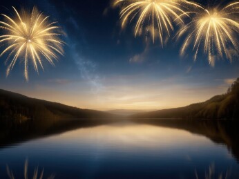 春节烟花插画背景