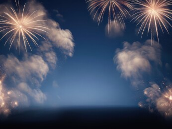 春节烟花插画背景