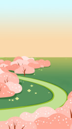 二十四节气-春天的粉色樱花桃花