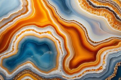 流彩玛瑙的艺术纹理
绚丽多彩的矿物切面