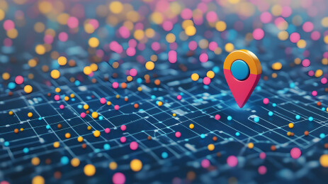 彩色定位针与数据图