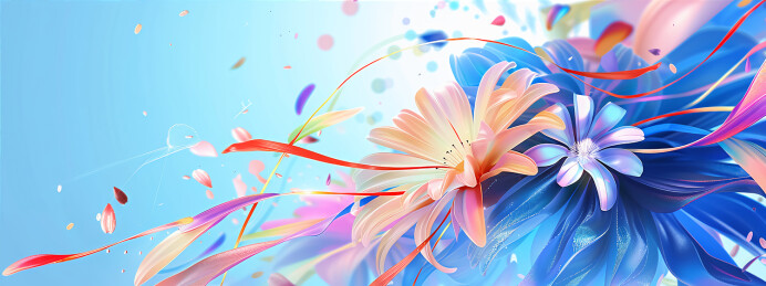 炫彩花卉图案商务海报