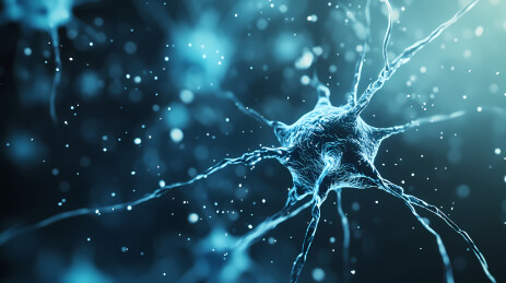 蓝色神经元3D渲染细节图