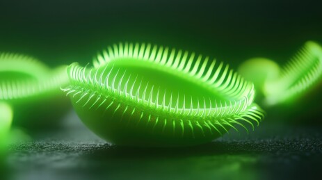 发光的绿色捕蝇草