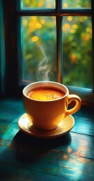 幽绿茶盏静谧时光