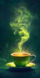 幽绿茶盏静谧时光