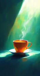 幽绿茶盏静谧时光