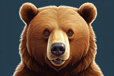 一只棕熊正在看着镜头高清图片