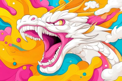 彩色龙纹图案