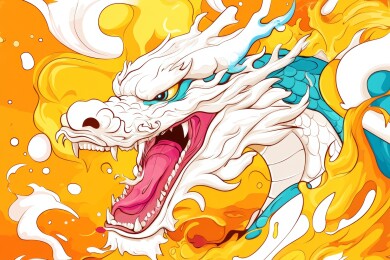 咆哮的白龙图