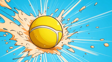 网球飞溅冲击画面