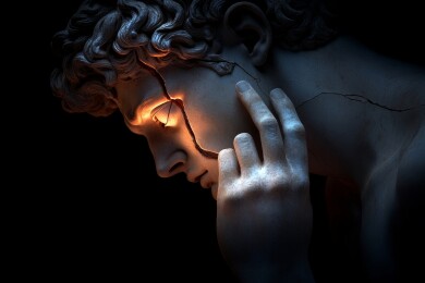 破碎雕塑光芒思维