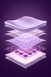 科技感紫色分子分层示意图