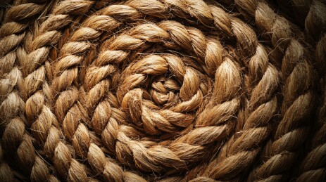 螺旋编织的棕黄色绳纹图案