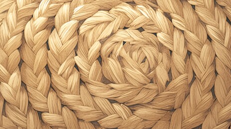 螺旋编织的棕黄色绳纹图案