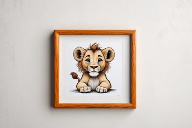 有狮子在墙上高清图片