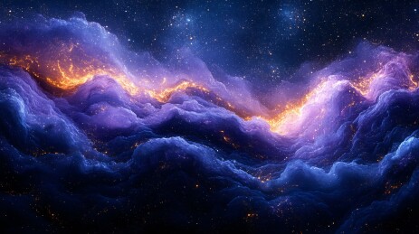 夜空云影星光