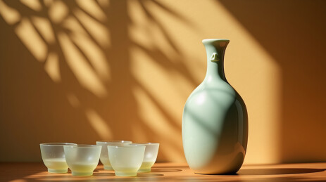 阳光中国风青瓷白酒酒具