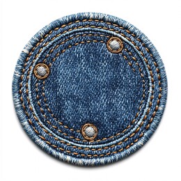 新月形蓝色牛仔布贴片