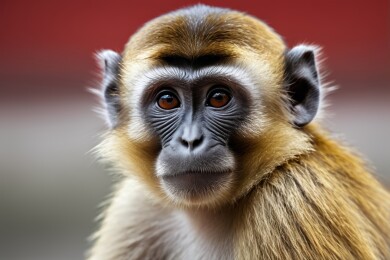 长发棕色脸的猴高清图片