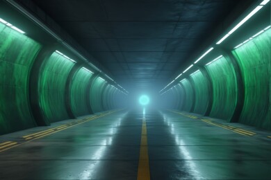科幻隧道的光影迷宫
未来都市的地下通道