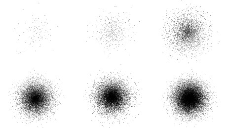 不同密集程度的黑色噪点网点组合矢量图形