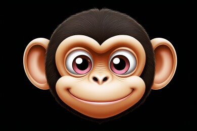猴子脸上露出灿烂笑容特写图片