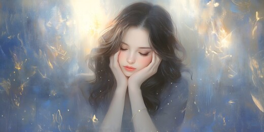 沉思少女唯美画像