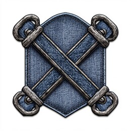 复古蓝色牛仔布贴片补丁