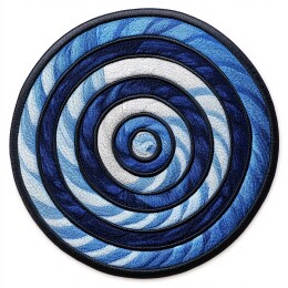 圆形蓝色复古牛仔布贴片