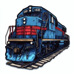 复古火车牛仔布贴片