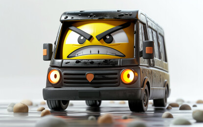 一个路怒症表情开车