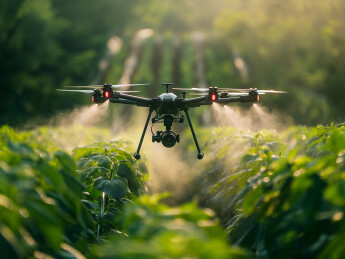 无人机正在喷洒农药