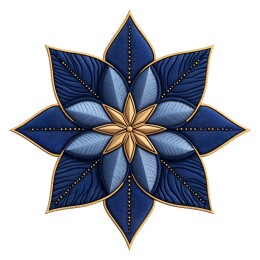 蓝色花朵布艺贴