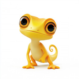 变色龙爬墙虎白底图元素