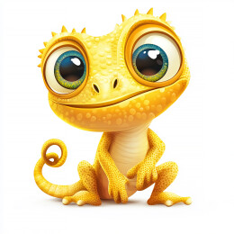 变色龙爬墙虎白底图元素