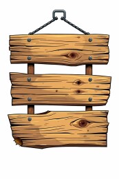 悬挂的木质拼接招牌