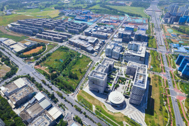 成都锦江区白鹭湾科技生态园白昼航拍