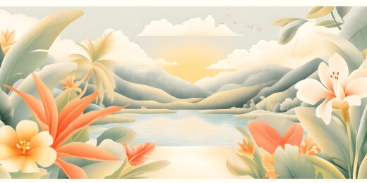 热带风情山水如画